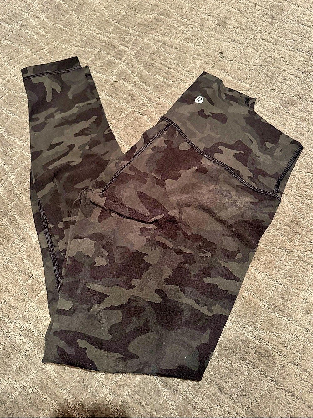 lululemon Wunder Under High-Rise Tight Camo Leggings Black & Green Size 8